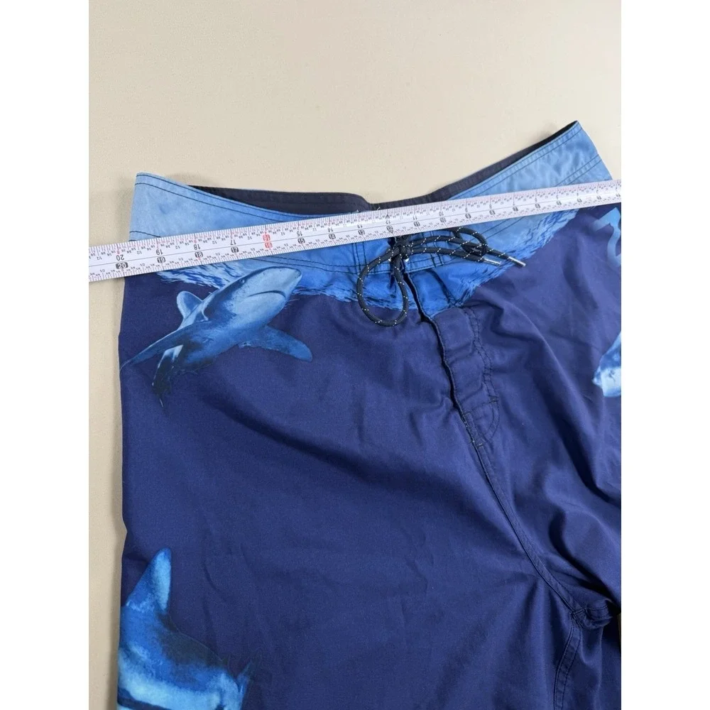 Nautica Mens 38W Blue Shark Board Shorts Surf Poolside Beach Vacation